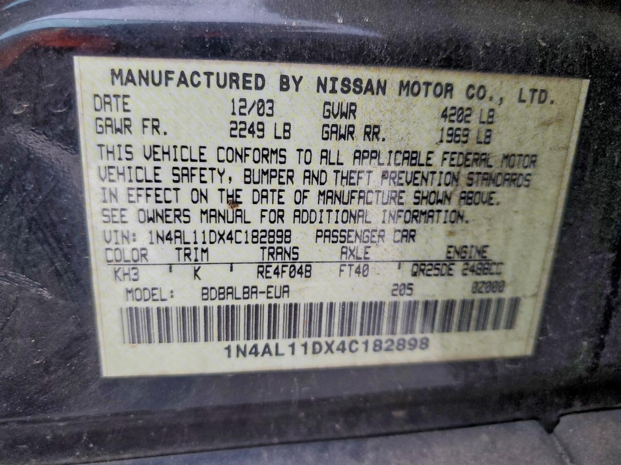 Nissan Altima Base Image 3